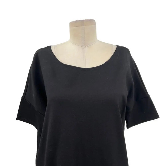 HATCH Black Short Sleeve Scoop Neck Ponte‎ T-Shirt Dress Size 1 Small Maternity - Picture 2 of 6